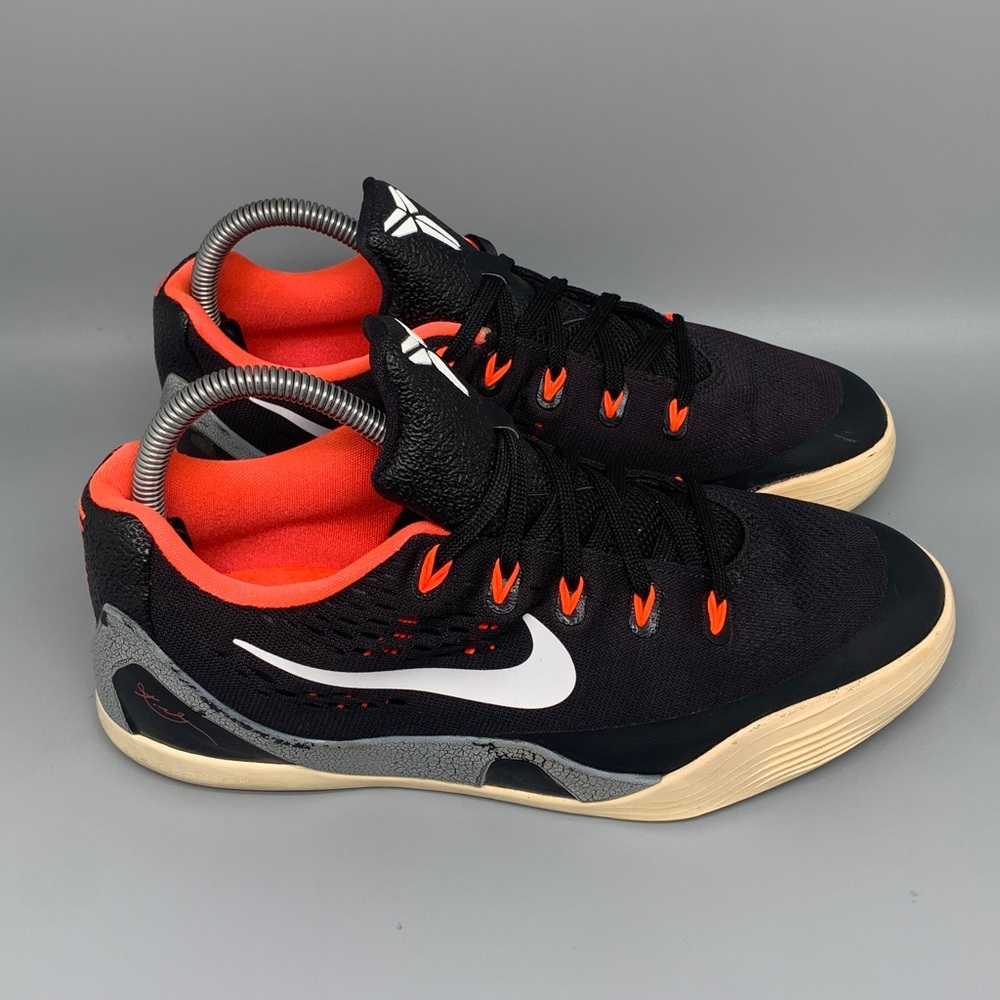 Nike Kobe 9 EM Low Black Orange Basketball Shoes 653593-001 Men’s‎ Sz 6.5